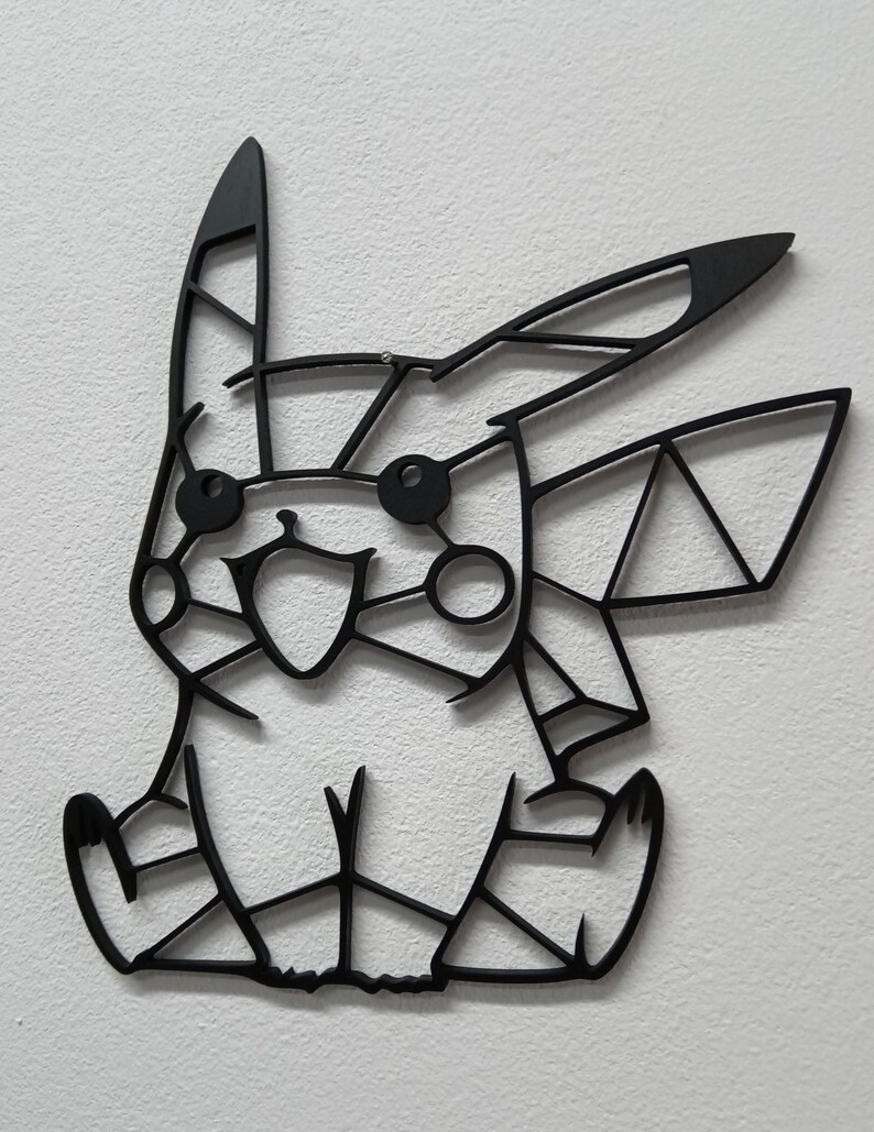 Pikachu Wall Art – Handmade Wooden Decor – Kids Room Gift – Lightweight ...