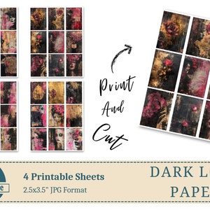 Carta digitale Dark Love, carta di sfondo gotico stravagante, 36 arti digitali, 67 fogli stampabili, sfondo romantico floreale, uso commerciale immagine 8