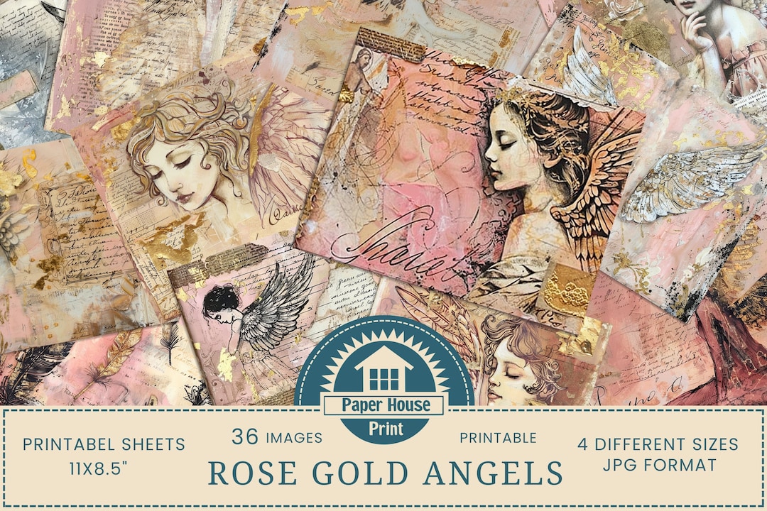 Angel Collection Sheets Whimsical Angels Mixed Media, Angelic Beauties, Blush Angel Portraits ...