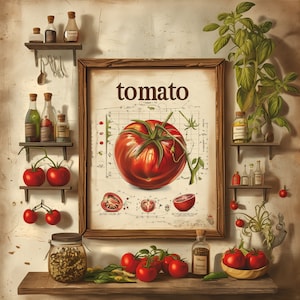 Botanical Anatomy Art Print • Tomato Illustration • Educational Digital Download