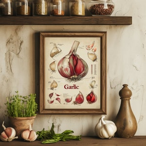 Botanical Anatomy Art Print • Garlic Illustration • Educational Digital Download
