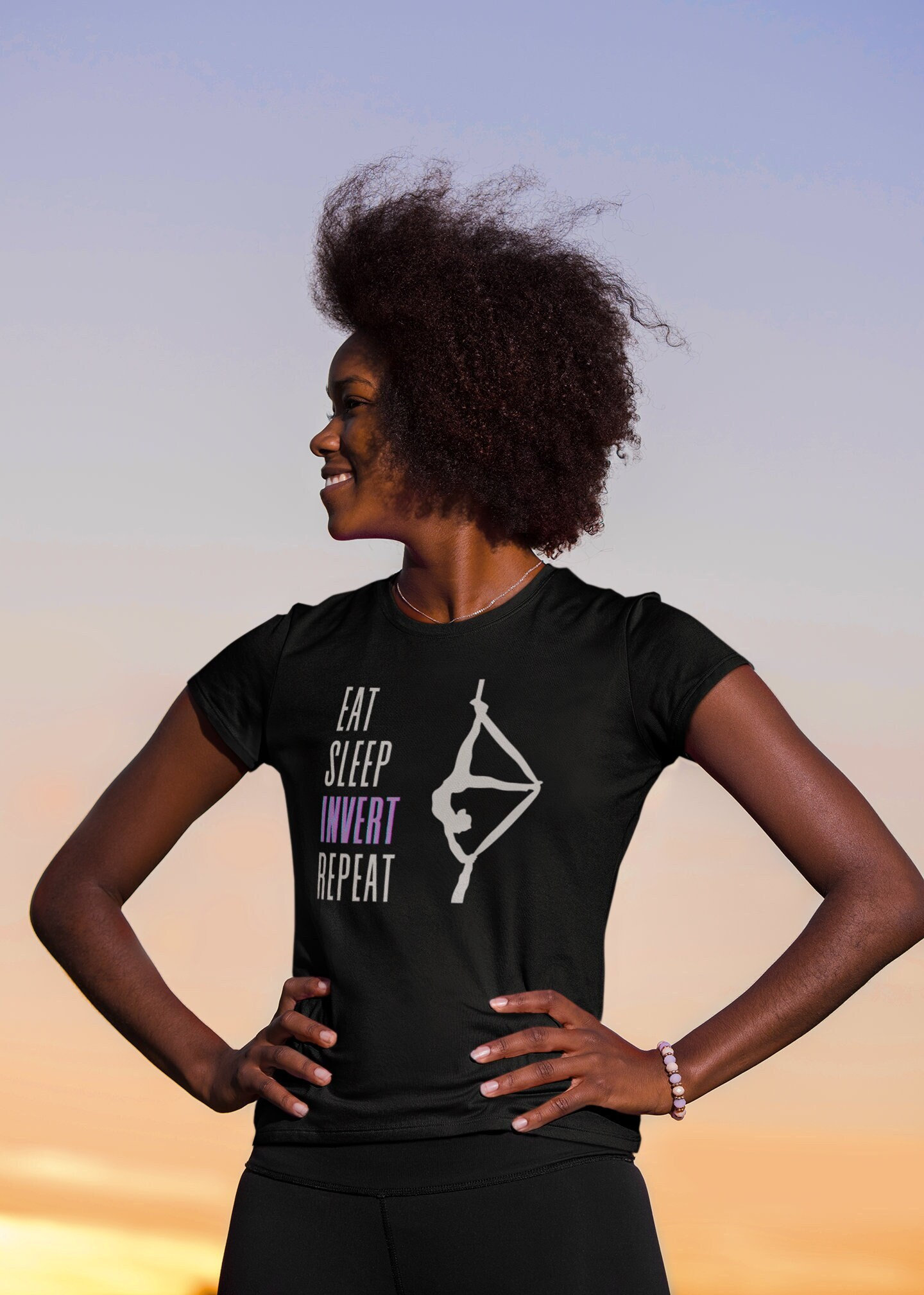 Eat Sleep Invert Repeat Women's T-Shirt | Aerial Silks, Aerial Tissu, Aerial Dance, Aerialist