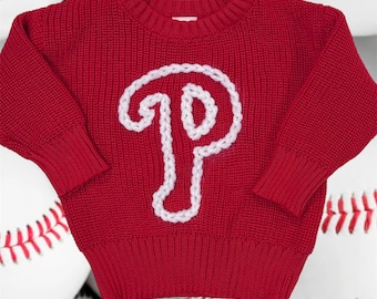 Philadelphia Baseball “P” hand embroidered sweater