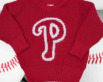 Phillies “P” hand embroidered sweater