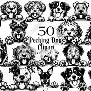 PEEKING DOG SVG, Peeking Dog Clipart, Peeking Dog Svg Files For Cricut, Peeking Dog Silhouette Svg