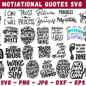 Motivational Svg Bundle, Positive Quote svg, Affirmation svg, Cute Inspirational svg, Saying Svg, Png Files, Funny Quotes cut files