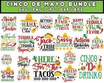 Cinco De Mayo SVG Bundle: Fiesta Taco Clipart (Digital Download)