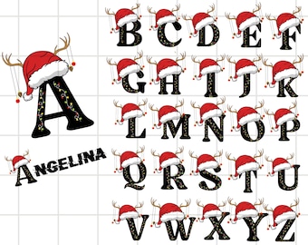 Christmas Alphabet SVG Bundle: A-Z Letters for Cricut, Silhouette (Digital Download)