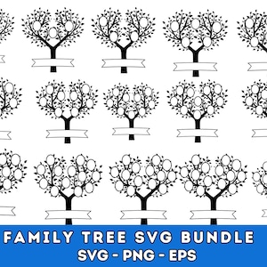 Family Tree Svg Bundle, Tree Of Life Svg, Family Tree Clipart, Family Tree Branch, Family Tree Svg Png Digital Download