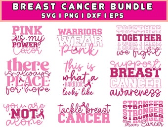 Breast Cancer Awareness SVG Bundle: Pink Ribbon Designs (Digital Files)