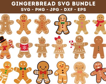 Gingerbread SVG Bundle: Christmas Cut Files (Digital Download)