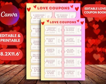 Customizable Love Coupon Book | DIY Gift (Printable)