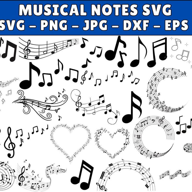 Music Notes Svg - Etsy