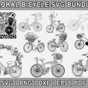 Bicycle Flowers Svg File For Cricut,Bicycle Clipart, VINTAGE BICYCLE SVG Mountain Bike Svg, Biker svg, Antique bicycle, Svg files for cricut