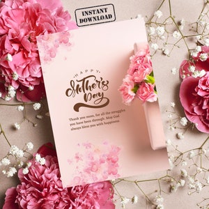 Mothers Day Card Printable, Happy Mothers Day Card, Digital Mothers Day Card, Instant Download PDF Cards, Mothers Day Flower Card
