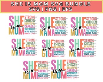 She is Mom SVG Bundle: Retro Mama Quotes (Digital Download)