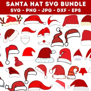 Santa Hat SVG Christmas Hat Layered cut file Christmas SVG, Holiday Winter Kid Shirt Silhouette Cricut Vinyl, Christmas Svg, Reindeer