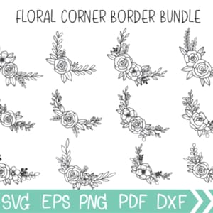 Corner svg Bundle, Corner svg, Floral corner svg files, Decorative Page Corner SVG, Corner Pattern Border Frames Svg, Instant Download