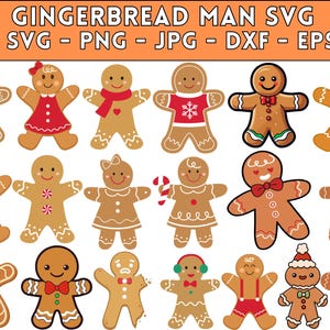 Weihnachten Lebkuchen SVG, Weihnachten Lebkuchen Frau Clipart, Weihnachten Lebkuchenmann Clipart, Lebkuchen Schnittdateien Digital Download