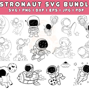 Astronaut Svg, Astronaut Silhouette, Astronaut On A Cloud Png, Astronaut Png Bundle, Astronaut Cut File,Astronaut Clipart,Kids Astronaut Png