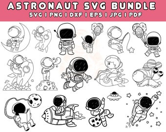 Astronaut SVG Bundle: Kids Clipart (Digital Files)