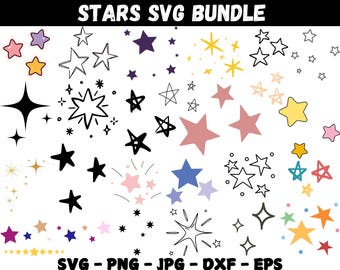 Sparkle Stars SVG Bundle: Twinkle Star Clipart, Cricut & Silhouette Cut Files (Instant Download)