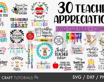 Teacher SVG Bundle, Teacher appreciation SVG, Teacher clipart, Teach Svg, Back to School svg, Teacher Gift svg, Teacher Shirt svg