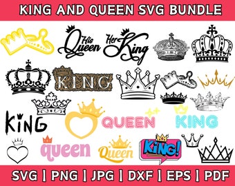 King And Queen Svg With Bundle, Queen Svg, King Svg, King And Queen, King Queen Svg, King Crown Svg, Couple Svg, Svg, Svg Files For Cricut