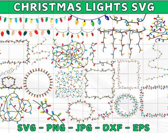 Luces navideñas SVG: Archivos de corte navideños para Cricut y Silhouette (descarga digital)