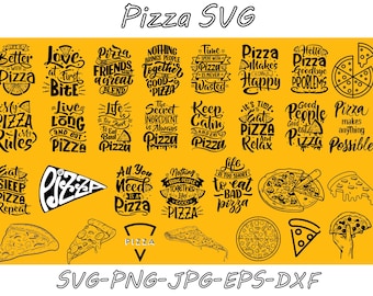 Pizza SVG Bundle: Pizza Lover Clipart for Commercial Use (Digital Download)