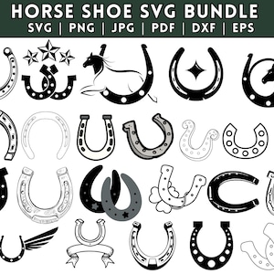 Horse Shoe SVG Bundle, Horse Shoe PNG Bundle, Horse Shoe Clipart, Horse Shoe SVG Cut Files for Cricut, Horse Shoe Silhouette, Horseshoe Svg