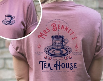 Koszulka z nadrukiem PRZÓD I TYŁ Mrs Bennet's Tea Shop
