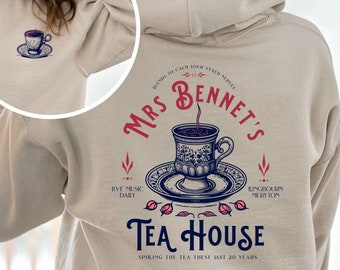 Bluza z kapturem Mrs Bennet's Tea Shop FRONT & BACK Design