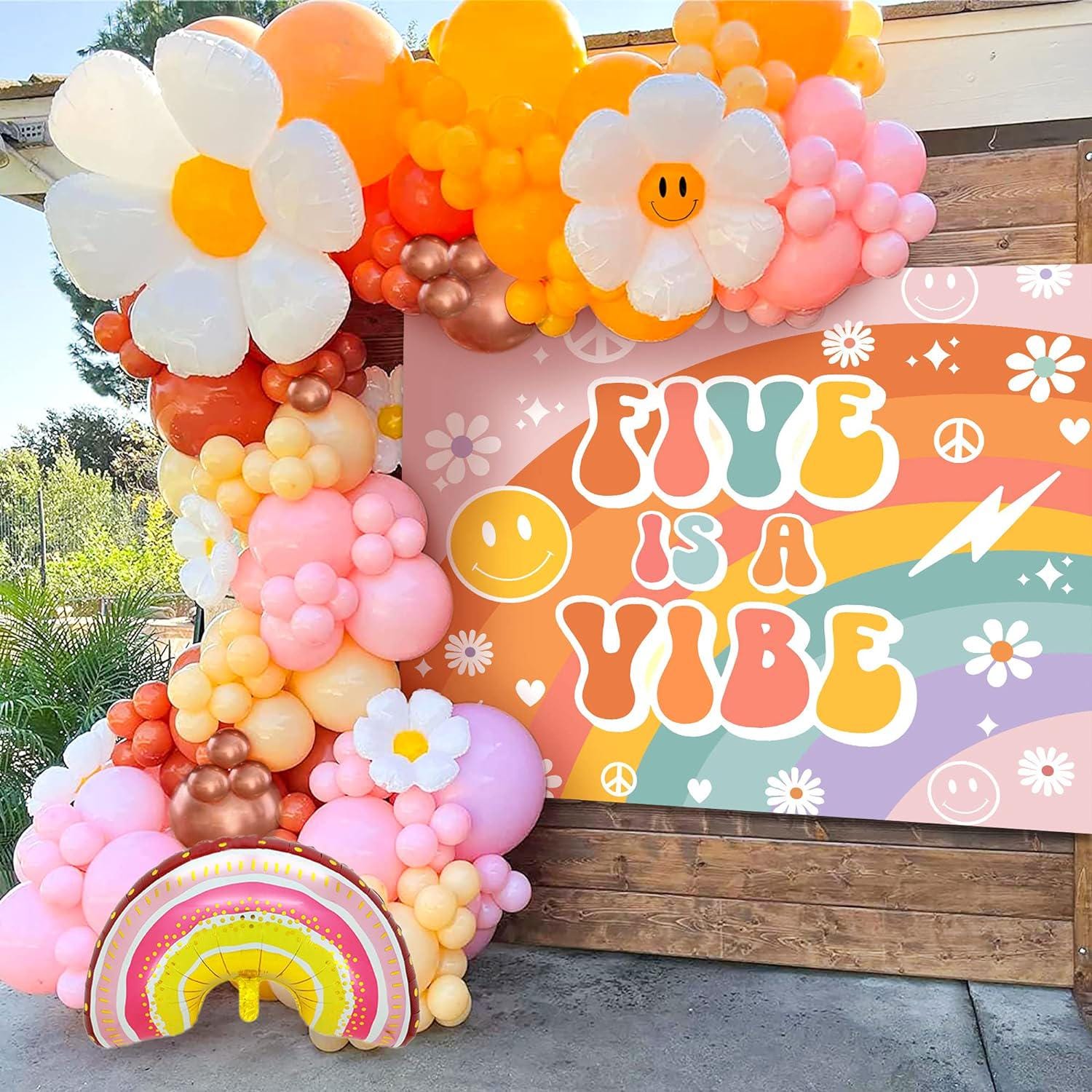 19 Pcs Groovy Party Decorations For Boho Celebrations