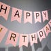 Pink Happy Birthday Banner With Gold Letters - 9ft Swallowtail Bunting For Party Decor - View #7