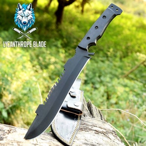 Cuchillo Machete hecho a mano / Acero de alto carbono 1095 / Cuchillo de camping / Gif personalizado / Cuchillo de supervivencia / Regalo para novio / Regalo de Navidad