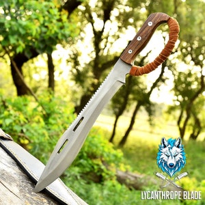 Machete d&#39;acciaio D2 / Machete di epidemia / Machete fatto a mano / Machete da caccia / Machete personalizzato / Regalo per lui / Regalo per uomini / Regalo di Natale
