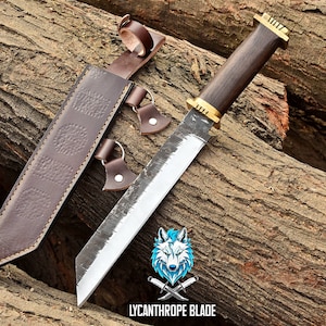 Handmade SEAX Knife With Leather Sheath | Vintage Knife | Medieval Knife | Viking Knife | Gift for Him | Christmas Gift | Gift for Boyfriend