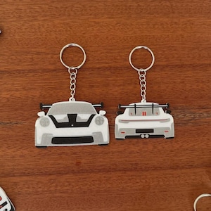 Porsche 911 Model Car Keyring Keychain Front and Back Porsche Keychain