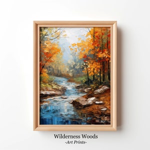 Autumnal Bliss by the River | Fall Trees | Digital Art | FR-054