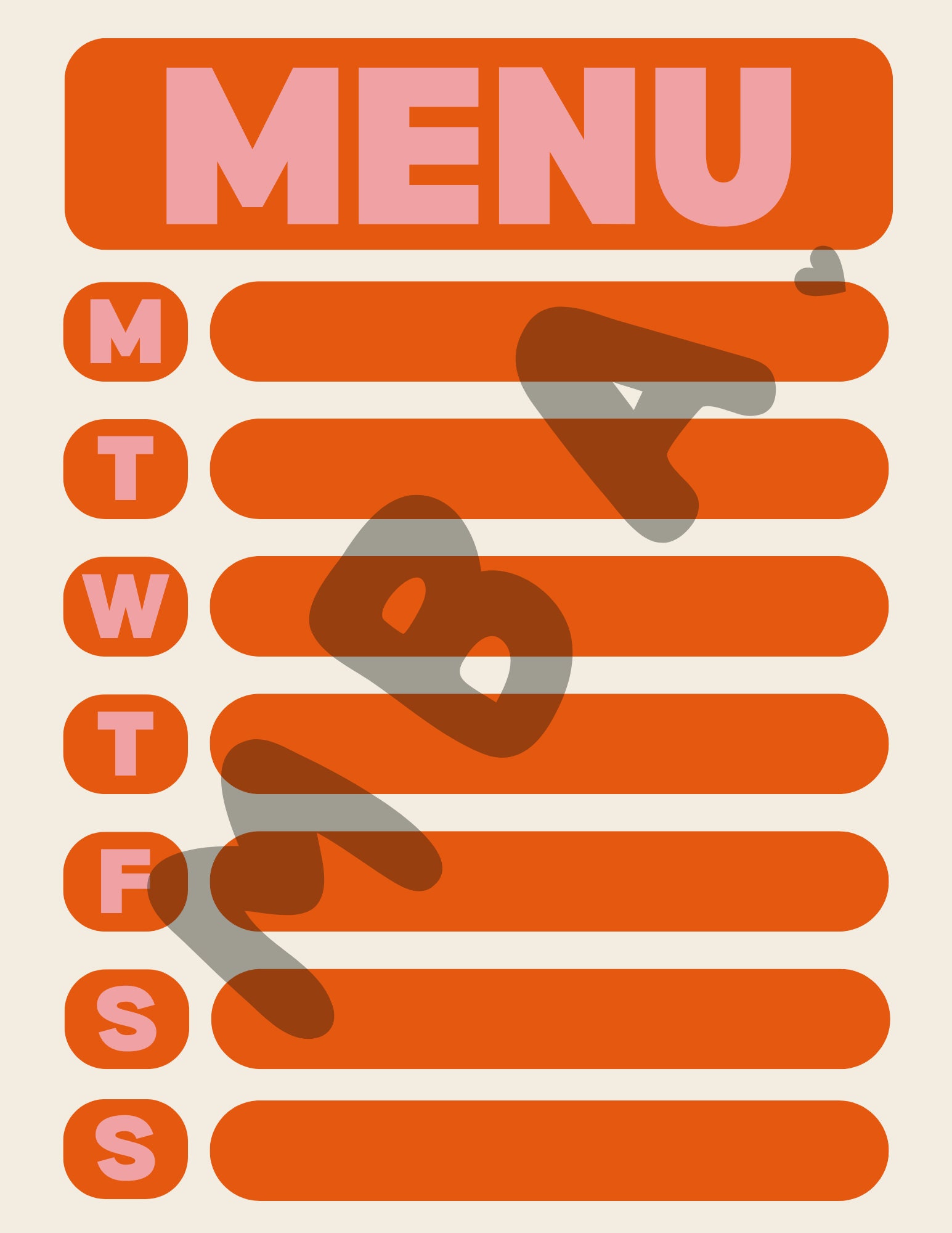 Printable Weekly Menu - Etsy