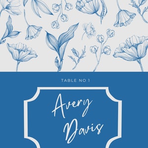 Blue Floral Place Setting (Customizable Template)