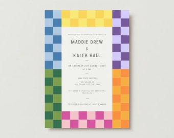 Disco Wedding Invitation (Customizable Template)