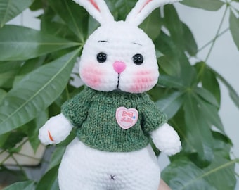 Crochet Bunny Pattern Long Ears, Amigurumi Rabbit Tutorial, DIY, PDF-Instant Download