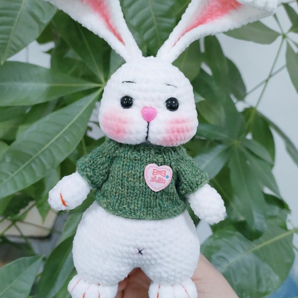 Crochet Bunny Pattern Long Ears, Amigurumi Rabbit Tutorial, DIY, PDF-Instant Download