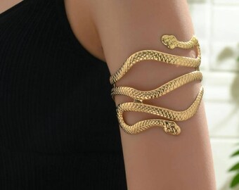 Snake Design Arm Cuff, Minimalist Arm Cuff, Gold Arm Band, Gold Upper Arm Cuff Bracelet, Silver Arm Band, Arm Cuff Gold, Gift