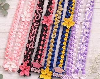 Guirnalda de cintas de graduación personalizada con adornos brillantes, colores de la escuela #2026