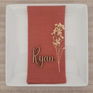 Custom Wooden Place Cards for Weddings - Personalized Name Cards - Elegant Event Table Settings