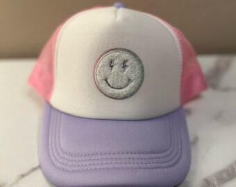 Pink/Purple Smiley Trucker Hat