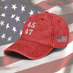 Trump 45 47 American Flag Hat Trump Hat 45 47 Hat Trump Victory Hat Embroidered Maga Hat President Trump Cap Adjustable Donald Trump Dad Hat